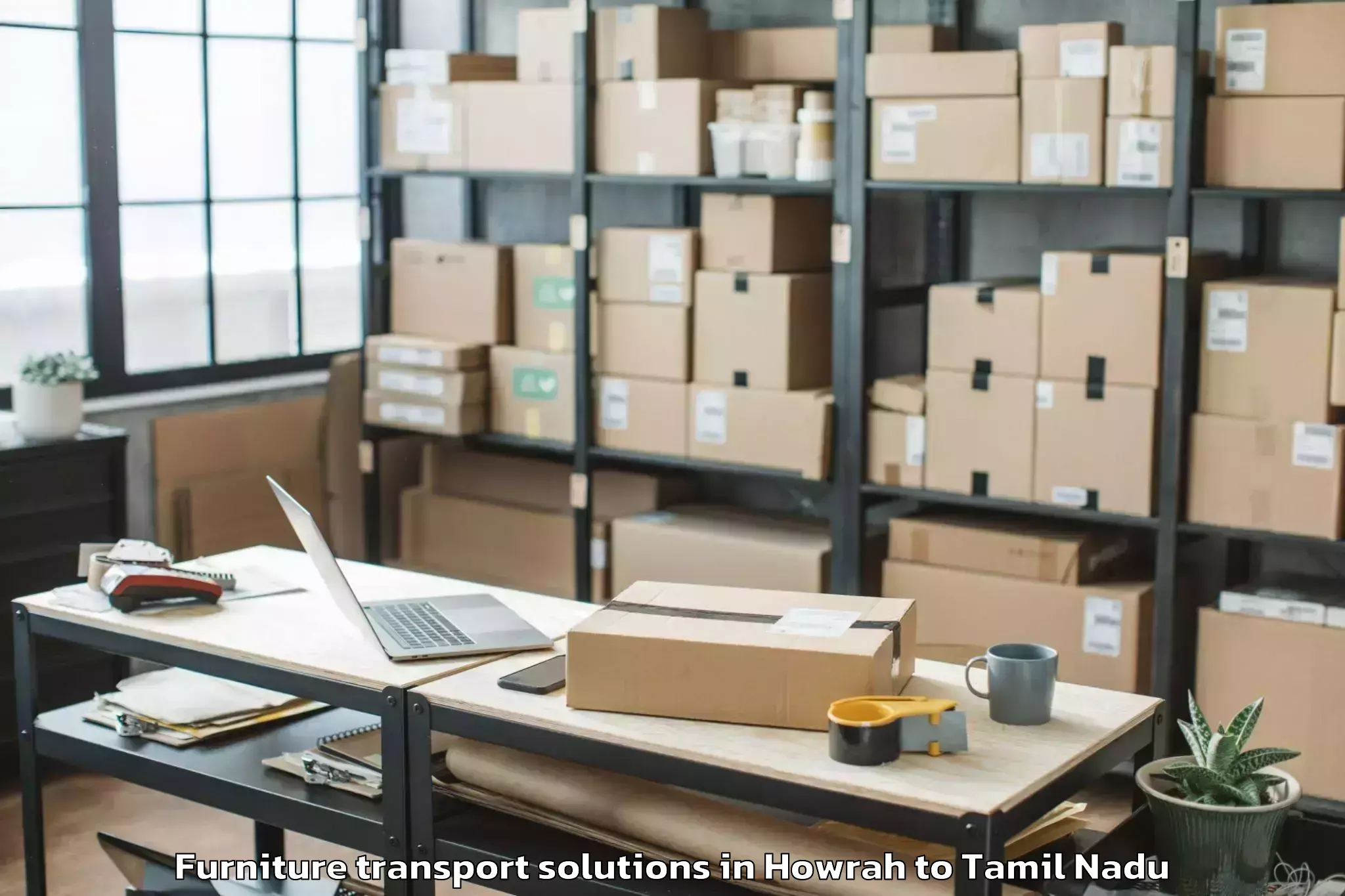 Trusted Howrah to Tiruturaipundi Furniture Transport Solutions